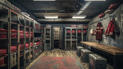 Football Locker room interior