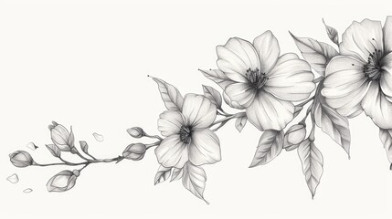 Hand drawn floral branch design