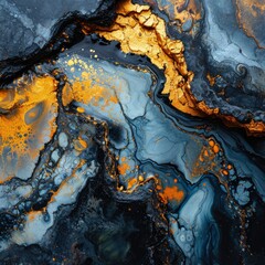 Naklejka premium Elegant Abstract Liquid Acrylic Painting with Gold Veins