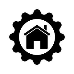 house with quality emblem, certified house icon vector