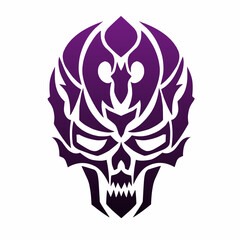 illustration vector graphic of tribal art skull head abstract design
