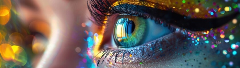 Naklejka premium a vibrant colorful eye.