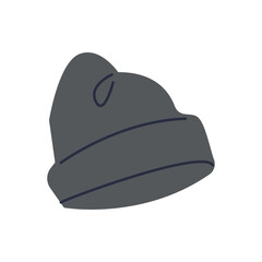 Winter hat vector. Knitted gray hat. Winter hat on a white background. vector illustration eps10 for hiking ,camping and other outdoor sports