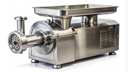 Sleek, modern, industrial-grade grinder mixer features stainless steel body, robust motor, and precision blades for efficient food processing operations.