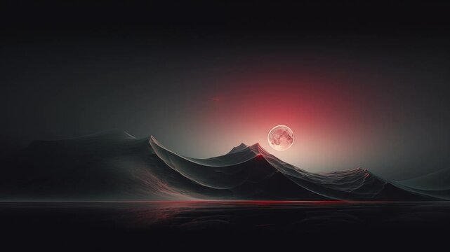 Minimal Red Moon 4K Videos, PNG, Movies
