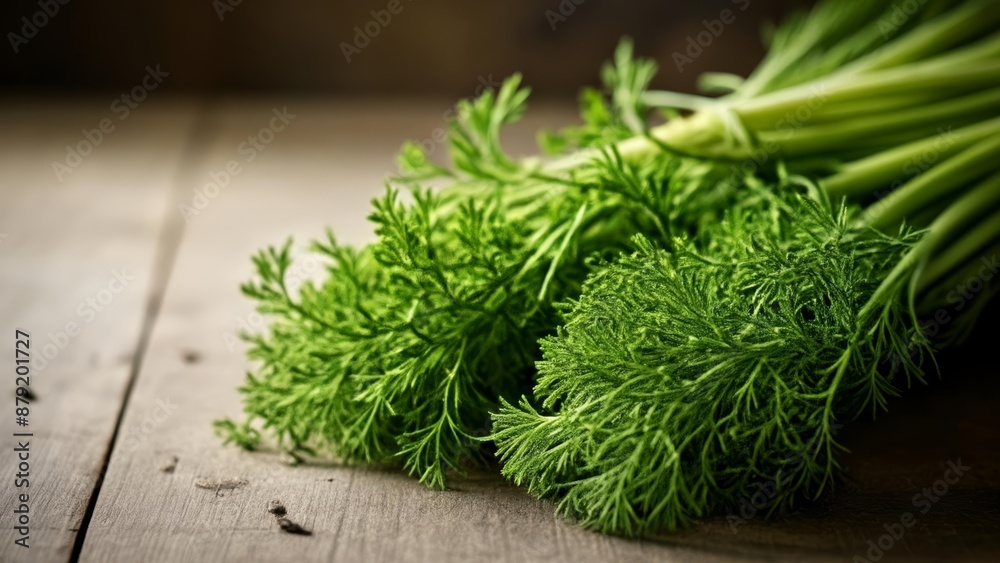 Canvas Prints  Freshly chopped dill on a rustic table