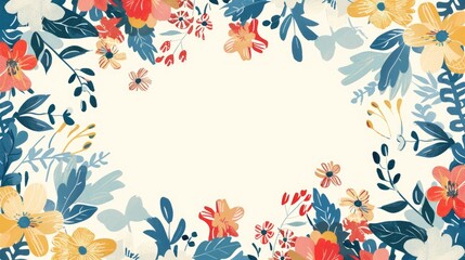 Round shaped floral background with space for copying