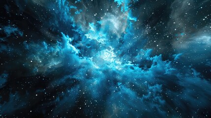Naklejka premium Abstract Blue Stardust Explosion on Dark Background
