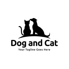 Dog and cat logo design. pet care concept element
