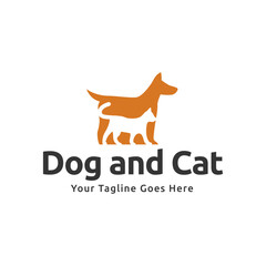 Dog and cat logo design. pet care concept element