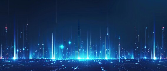 Futuristic Cityscape with Glowing Towers