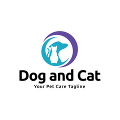 Dog and cat logo design. pet care concept element