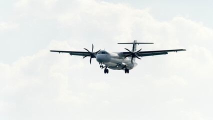 Airplane landing at the airport