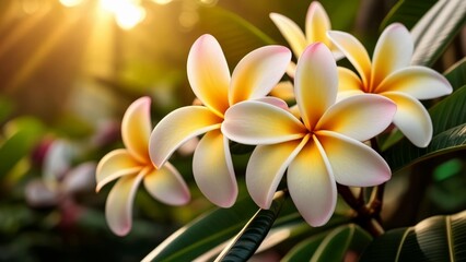 Fototapeta premium Vibrant blossoms in the suns embrace