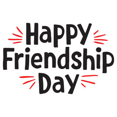 Happy Friendship Day Typography in vector with white background