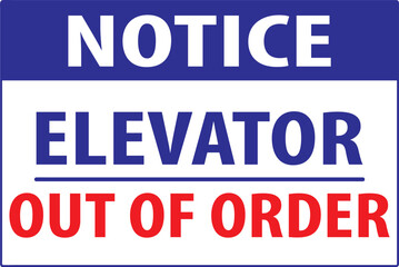 Elevator out of order sign vector.eps