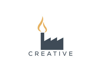 Minimal and professional industrial factory logo design template