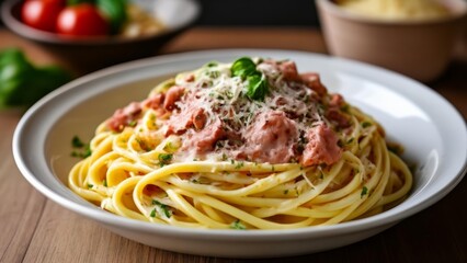  Delicious pasta dish ready to be savored