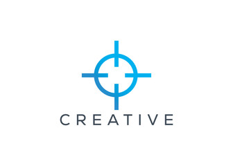 Minimal and professional gun shoot target logo design template