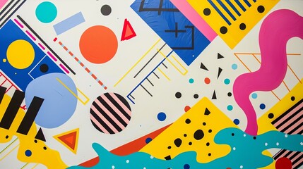 Colorful Abstract Geometric Patterns with 3D Elements. Perfect for Modern Art, Design Backgrounds, and Creative Decor.