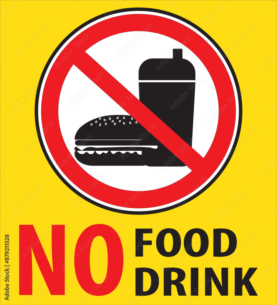 Wall mural no food no drink notice vector.eps