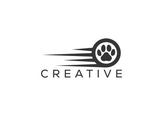 Minimal and professional paw logo design template