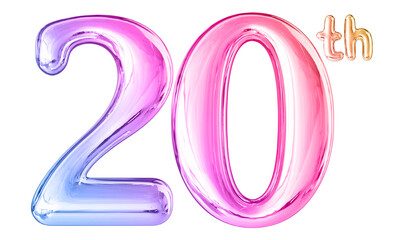 20th Anniversary Gradient Number 3D