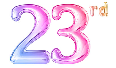 23rd Anniversary Gradient Number 3D