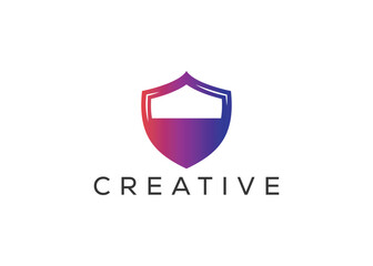 Minimal and professional shield logo design template