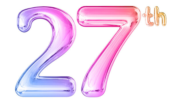 27th Anniversary Gradient Number 3D