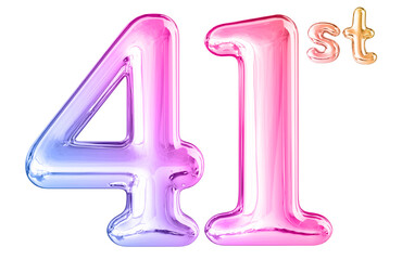 41st Anniversary Gradient Number 3D