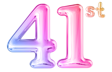 41st Anniversary Gradient Number 3D