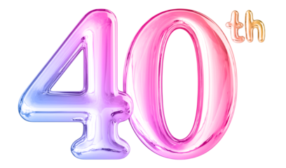 40th Anniversary Gradient Number 3D