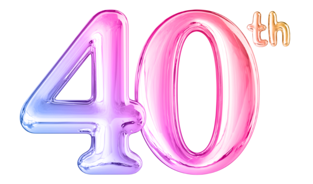 40th Anniversary Gradient Number 3D