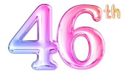 46th Anniversary Gradient Number 3D