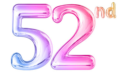 52nd Anniversary Gradient Number 3D