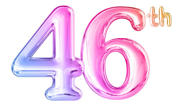 46th Anniversary Gradient Number 3D