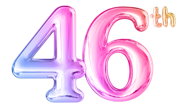 46th Anniversary Gradient Number 3D