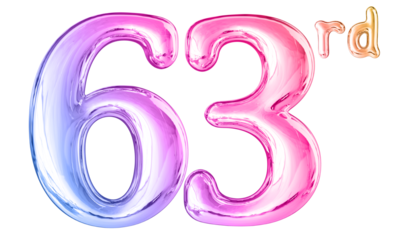 63rd Anniversary Gradient Number 3D