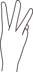 を表している手