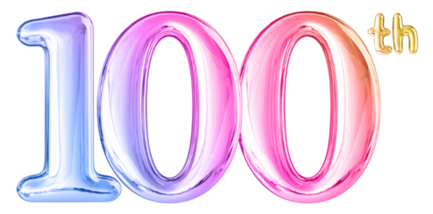 100th Anniversary Gradient Number 3D