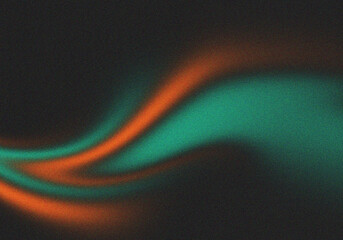 Grainy black teal green orange gradient background with blazing orange light and noise texture effect banner in the background