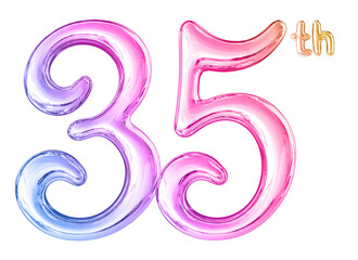 35th Anniversary Gradient Number 3D