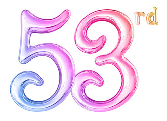 53rd Anniversary Gradient Number 3D