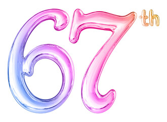 Obraz premium 67th Anniversary Gradient Number 3D