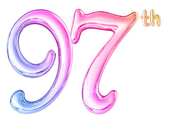 97th Anniversary Gradient Number 3D