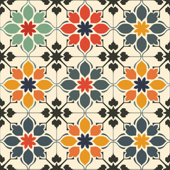 Arabesque geometrics arabic pattern flat illustration minimalist style vector