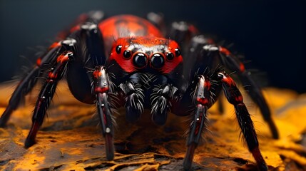 Creepy spider scene giant. Creature big. Generate Ai