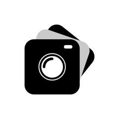 Camera symbol icon used for photography, web creation, product, merchandise, illustration on white background.