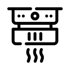smart smoke detector line icon